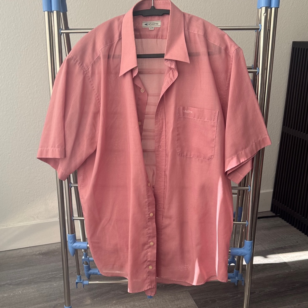 Cubavera Men's Vintage Coral Button Down Shirt